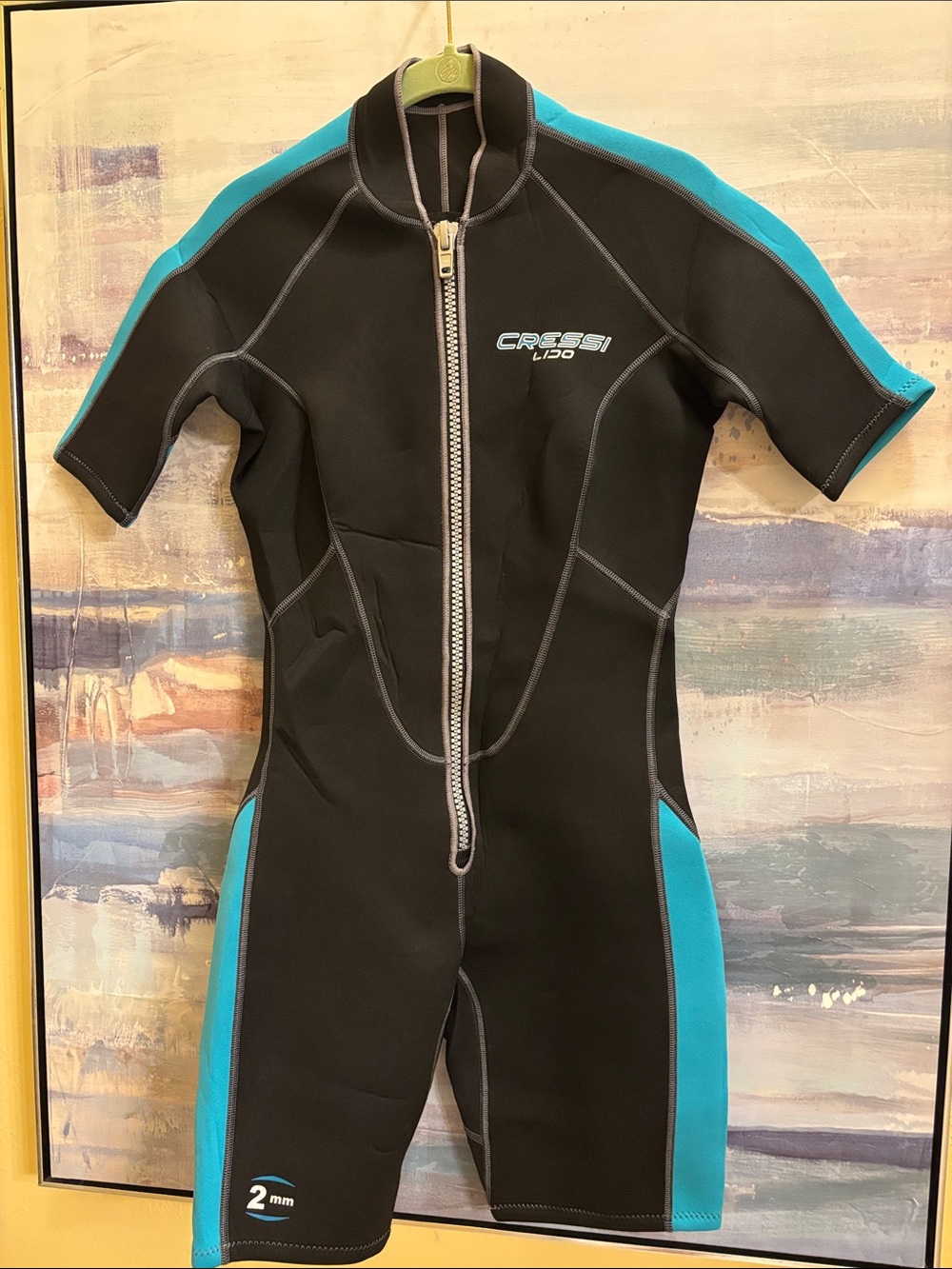 Cressi Lido 2mm Shorty Wetsuit - Black & Teal